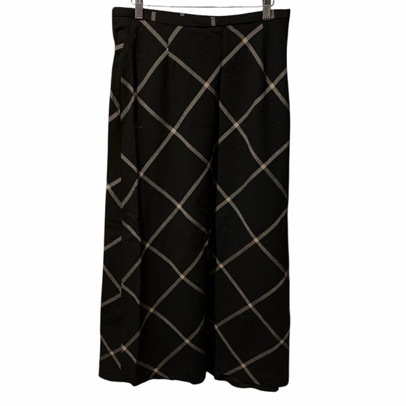Max Studio 100% Wool Plaid A-Line Mid Rise Maxi Skirt - Picture 2 of 4